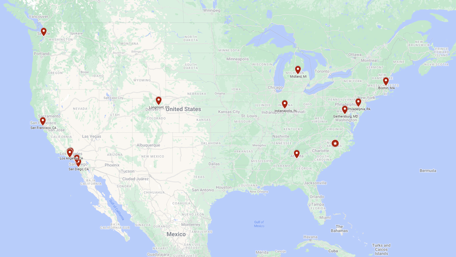 Calibration Services PCI Locations
